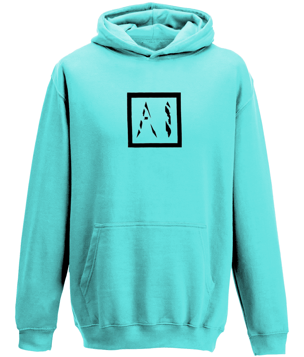 Animal Instinct Black Box Logo Workout Hoodie in mint green