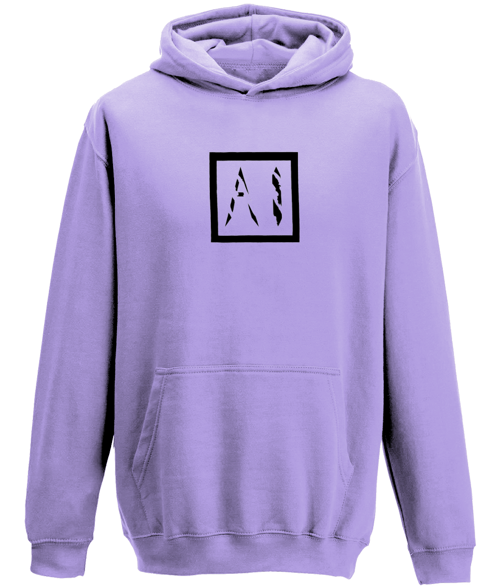 Animal Instinct Black Box Logo Workout Hoodie in light purple