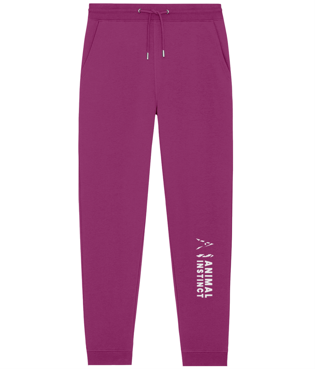 Animal Instinct purple megenta Training Joggers with white AI logo and white Animal Instinct written on the lower left leg