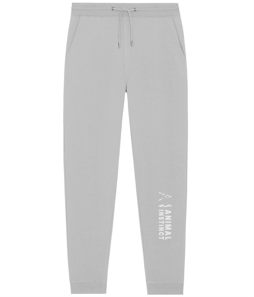 Animal Instinct white Training Joggers with white AI logo and white Animal Instinct written on the lower left leg