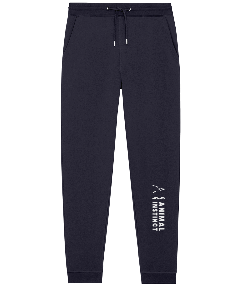 Animal Instinct light black Training Joggers with white AI logo and white Animal Instinct written on the lower left leg