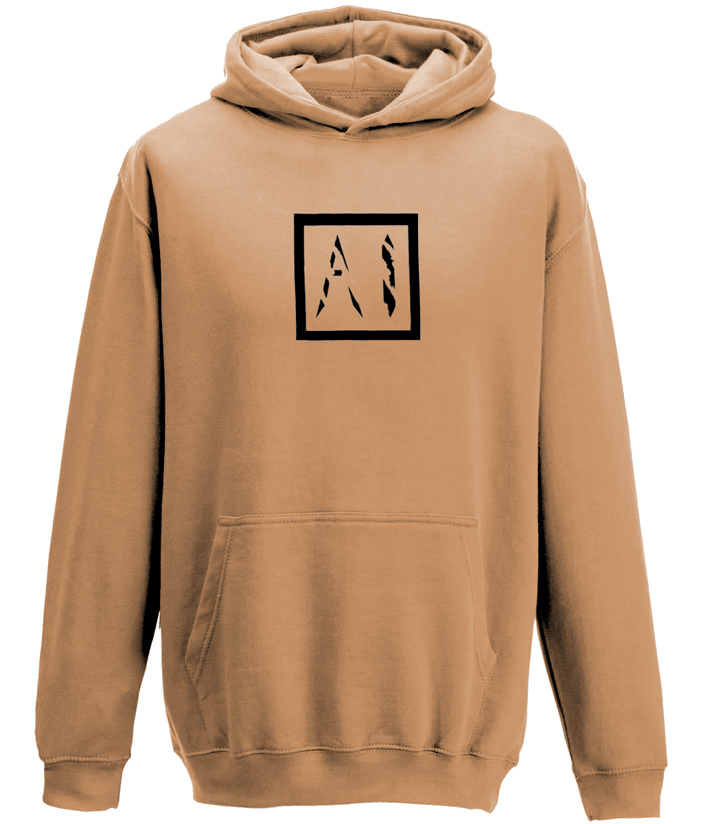 Animal Instinct Black Box Logo Workout Hoodie in brown