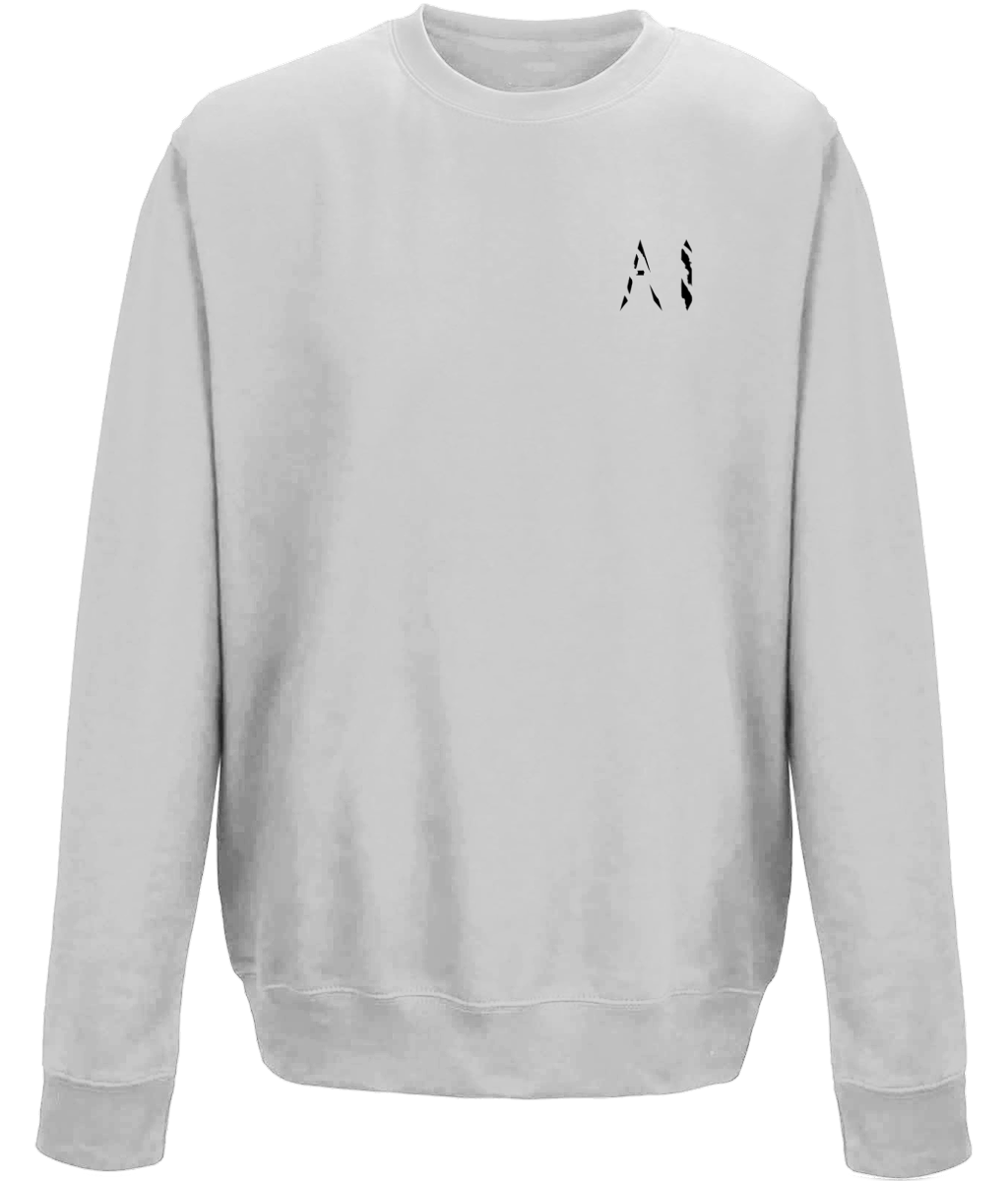 Kids grey Casual Sweatshirt with black AI logo on the left chest