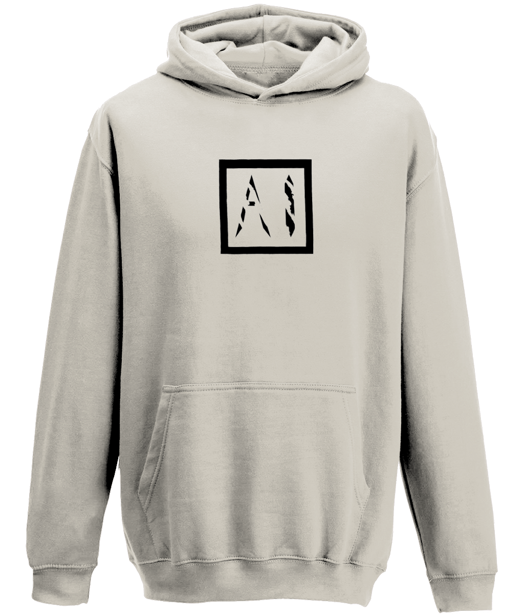 Animal Instinct Black Box Logo Workout Hoodie in grey