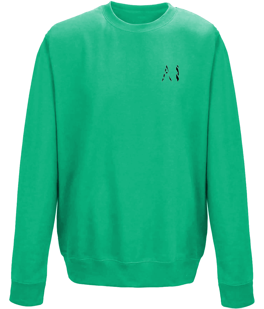 Animal Instinct Turquoise Workout Sweatshirt with black AI Logo on the left chest