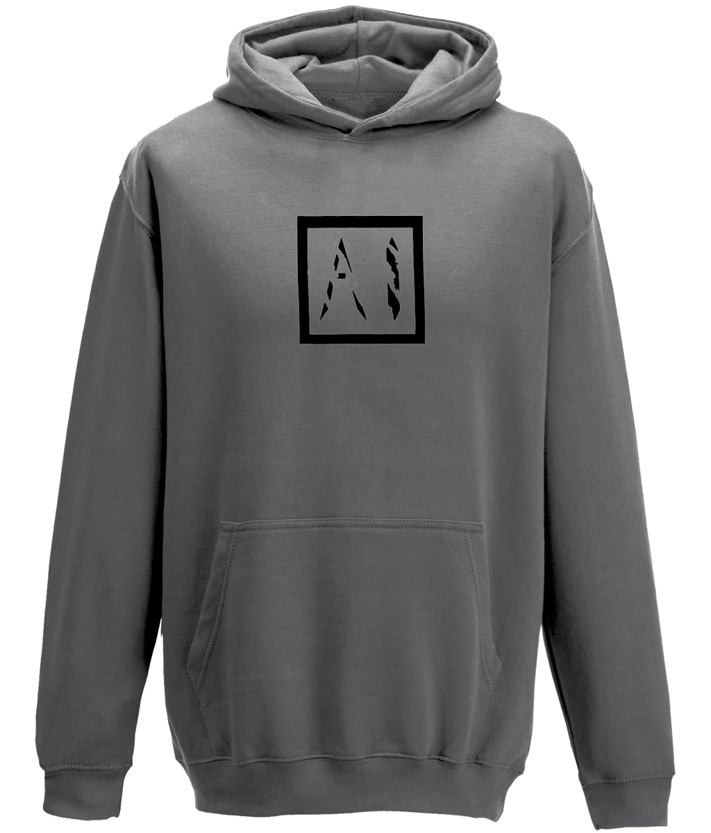 Animal Instinct Black Box Logo Workout Hoodie in black