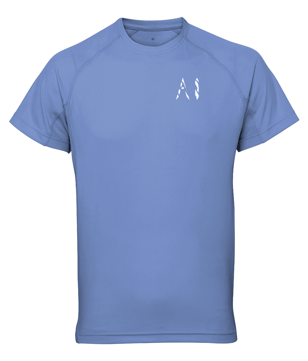 Womens light grey Athletic Performance Top with White AI logo on left breast