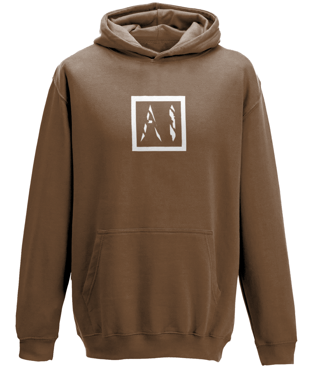 Animal Instinct Box Logo Workout Hoodie in dark brown