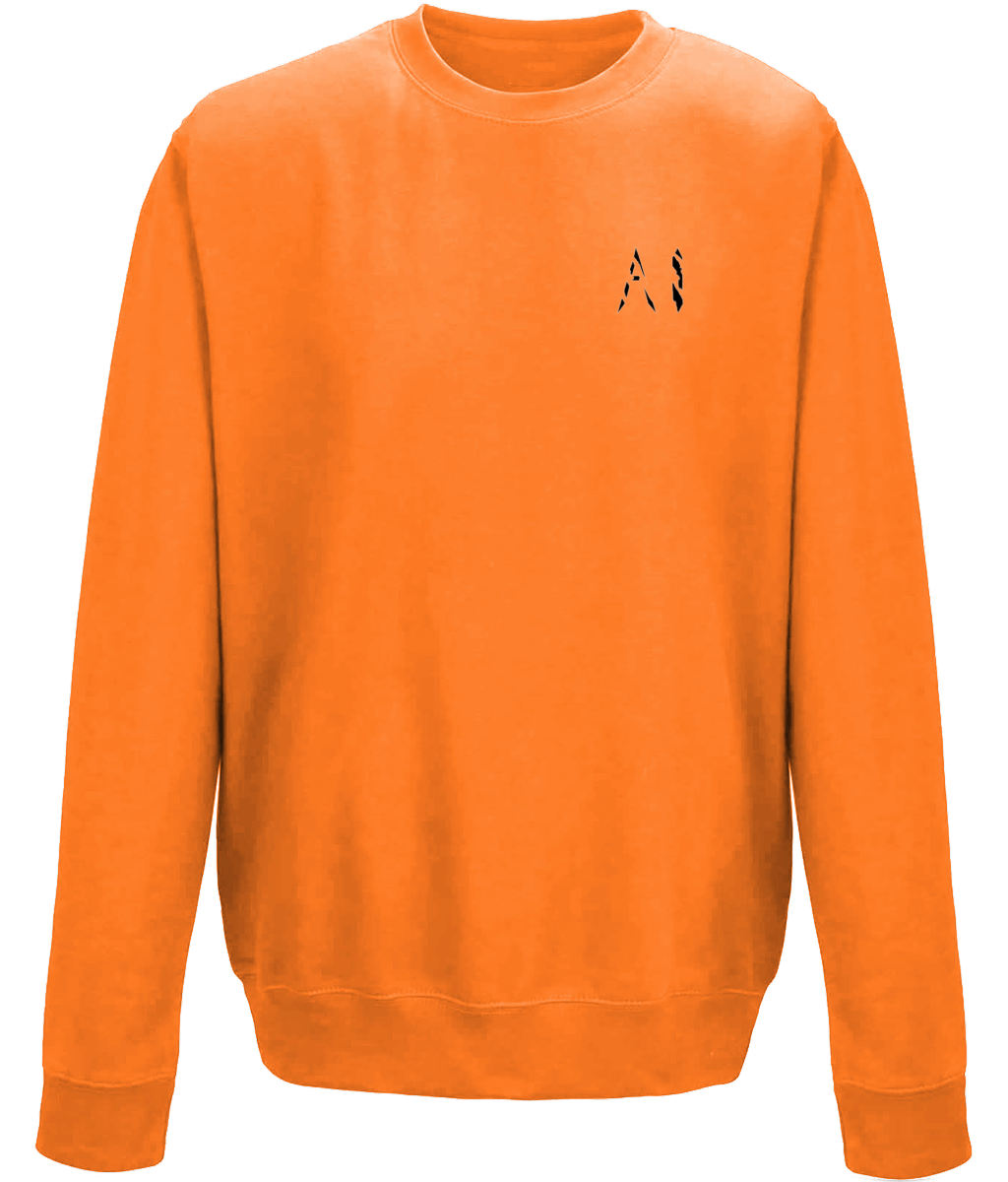 Animal Instinct Light orange Workout Sweatshirt with black AI Logo on the left chest