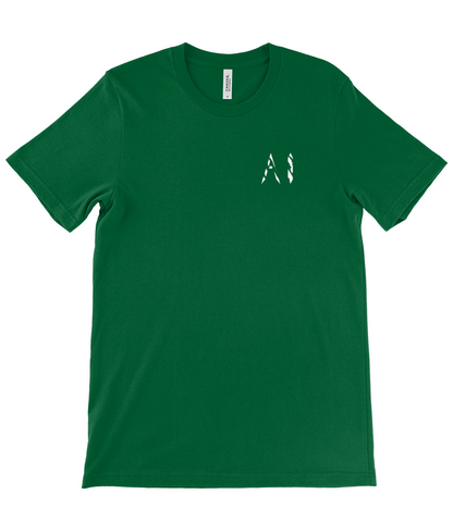 Mens green Casual T-Shirt with white logo on the left chest