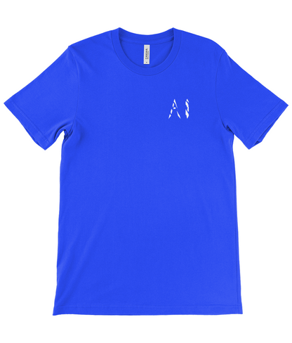 Mens dark blue Casual T-Shirt with white logo on the left chest