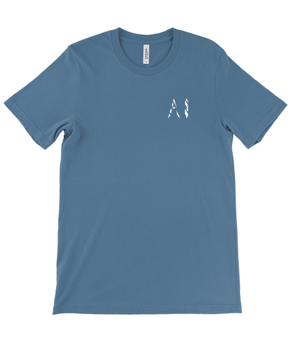 Mens light grey Casual T-Shirt with white logo on the left chest