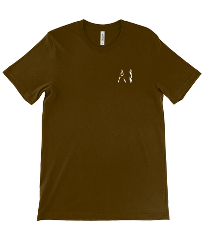 Mens brown Casual T-Shirt with white logo on the left chest