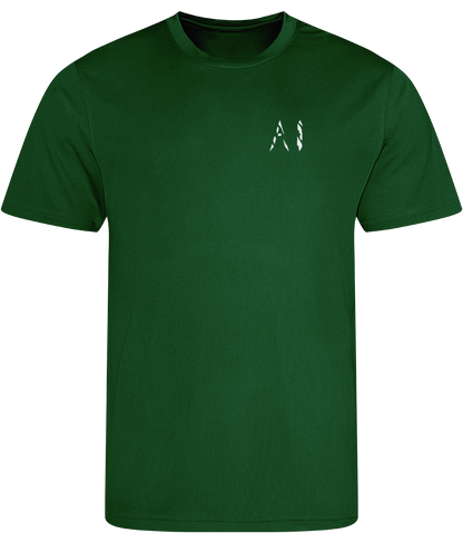 Mens Green Athletic Sports Shirt with white AI logo on the left chest