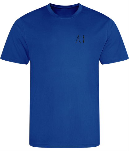 Mens Navy blue Athletic Sports Shirt with black AI logo on the left chest