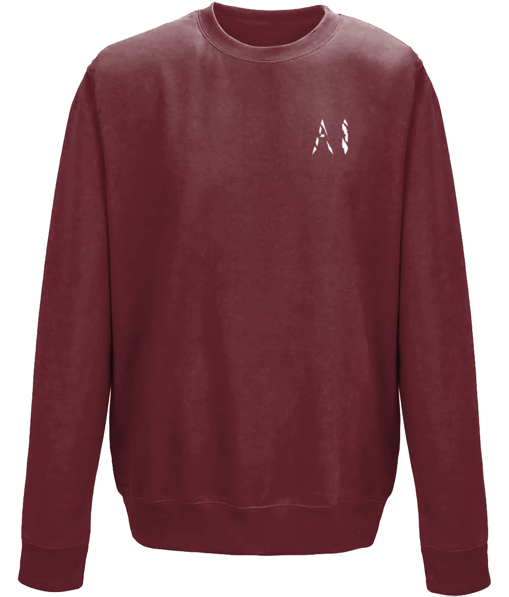 Kids brown Casual Sweatshirt with white AI logo on the left chest