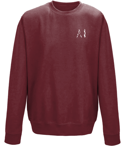 Kids brown Casual Sweatshirt with white AI logo on the left chest