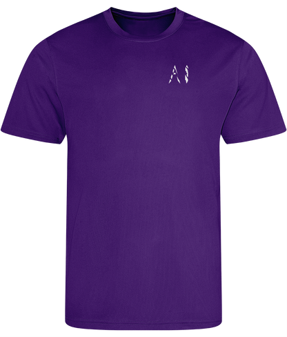 Kids Dark purple Athletic Sports Shirt with white AI logo on the Left chest