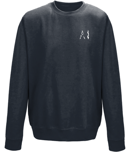 Kids charcoal Casual Sweatshirt with white AI logo on the left chest