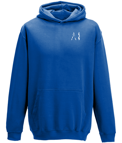 Kids dark blue Casual Hoodie with White AI logo on the left chest