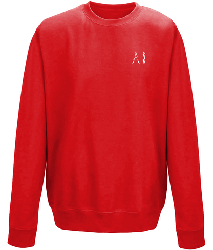 Animal Instinct red Workout Sweatshirt White AI Logo on the left chest