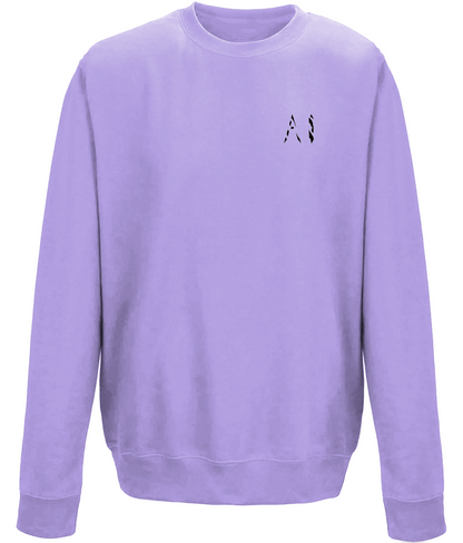 Animal Instinct light purple Workout Sweatshirt with black AI Logo on the left chest