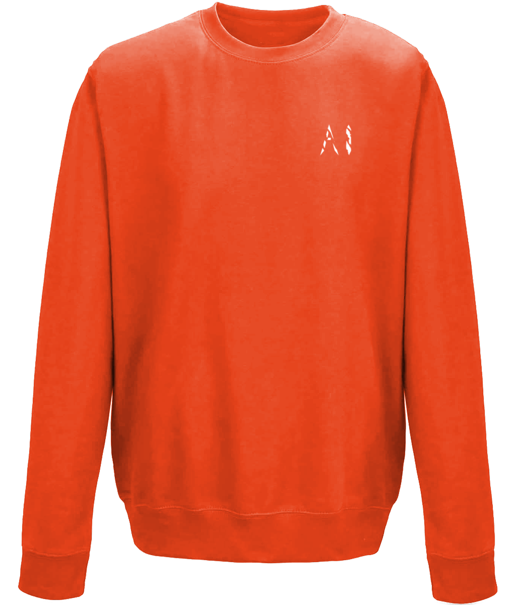 Animal Instinct Burnt orange Workout Sweatshirt White AI Logo on the left chest