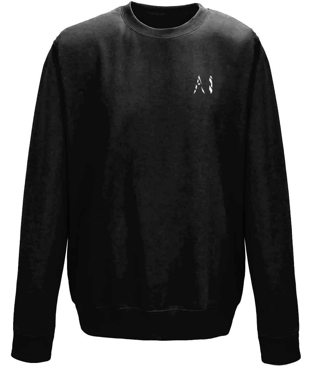 Animal Instinct black Workout Sweatshirt white AI Logo on the left chest