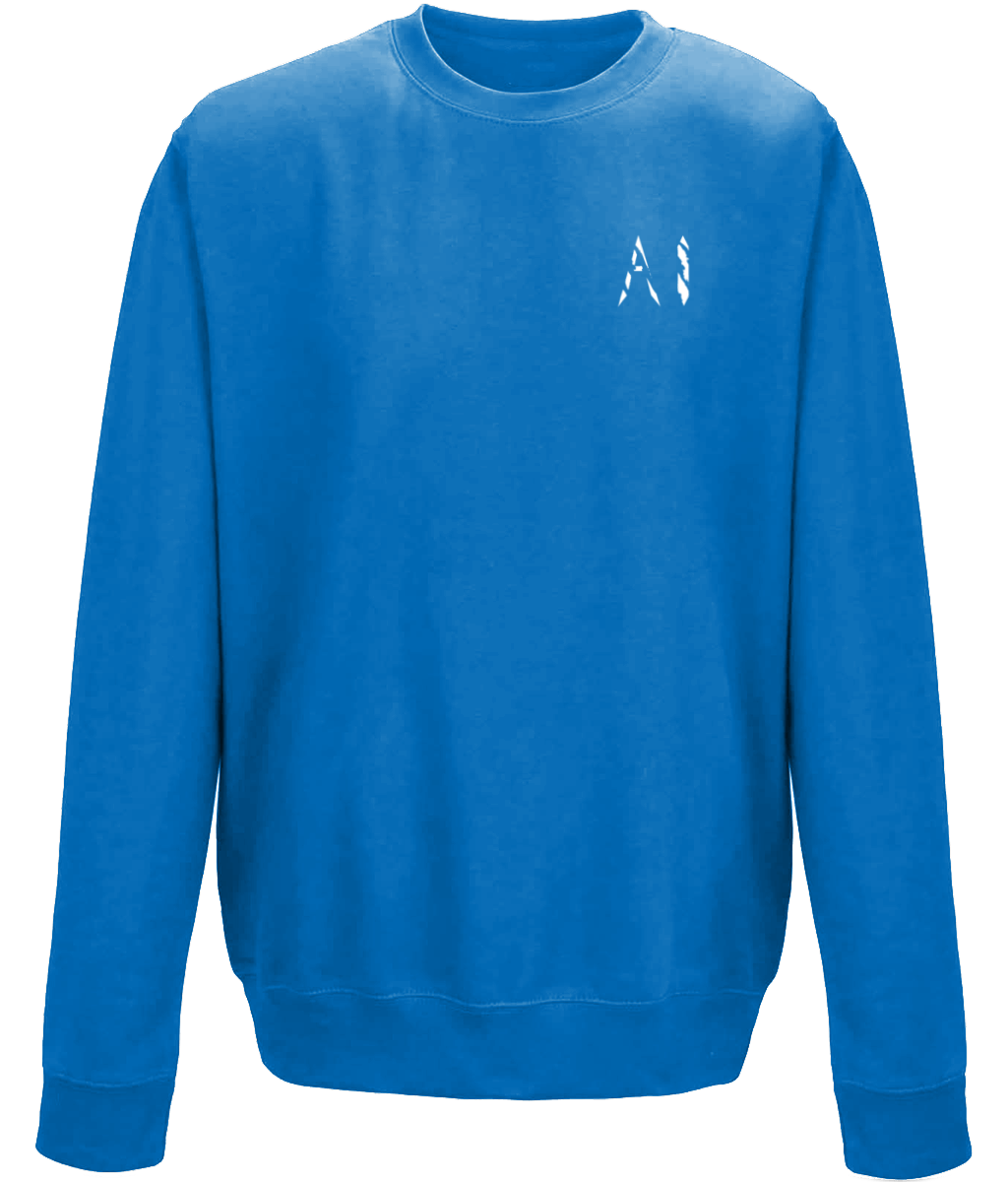 Kids blue Casual Sweatshirt with white AI logo on the left chest