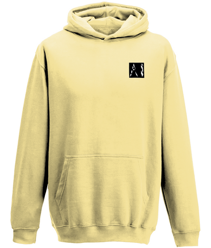 Animal Instinct Signature Box Logo light yellow Hoodie with white AI logo within a black box located on the left chest