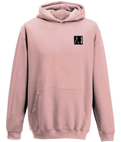 Animal Instinct Signature Box Logo light pink Hoodie with white AI logo within a black box located on the left chest