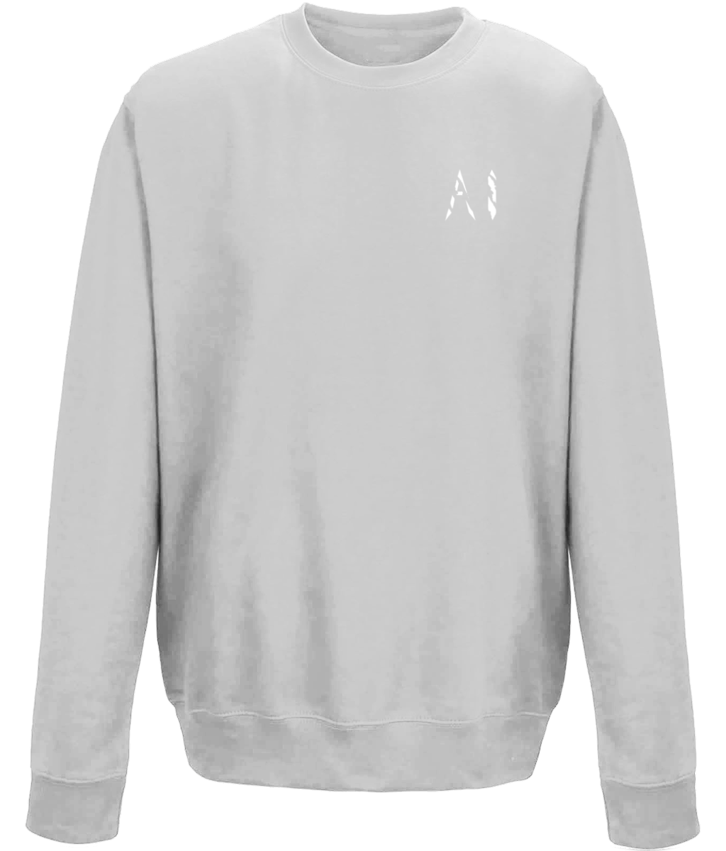 Kids light grey Casual Sweatshirt with white AI logo on the left chest