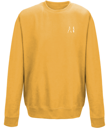 Animal Instinct Yellow Workout Sweatshirt White AI Logo on the left chest