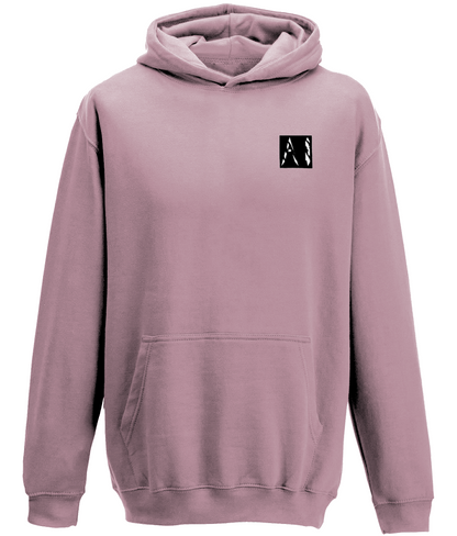 Animal Instinct Signature Box Logo light pink Hoodie with white AI logo within a black box located on the left chest