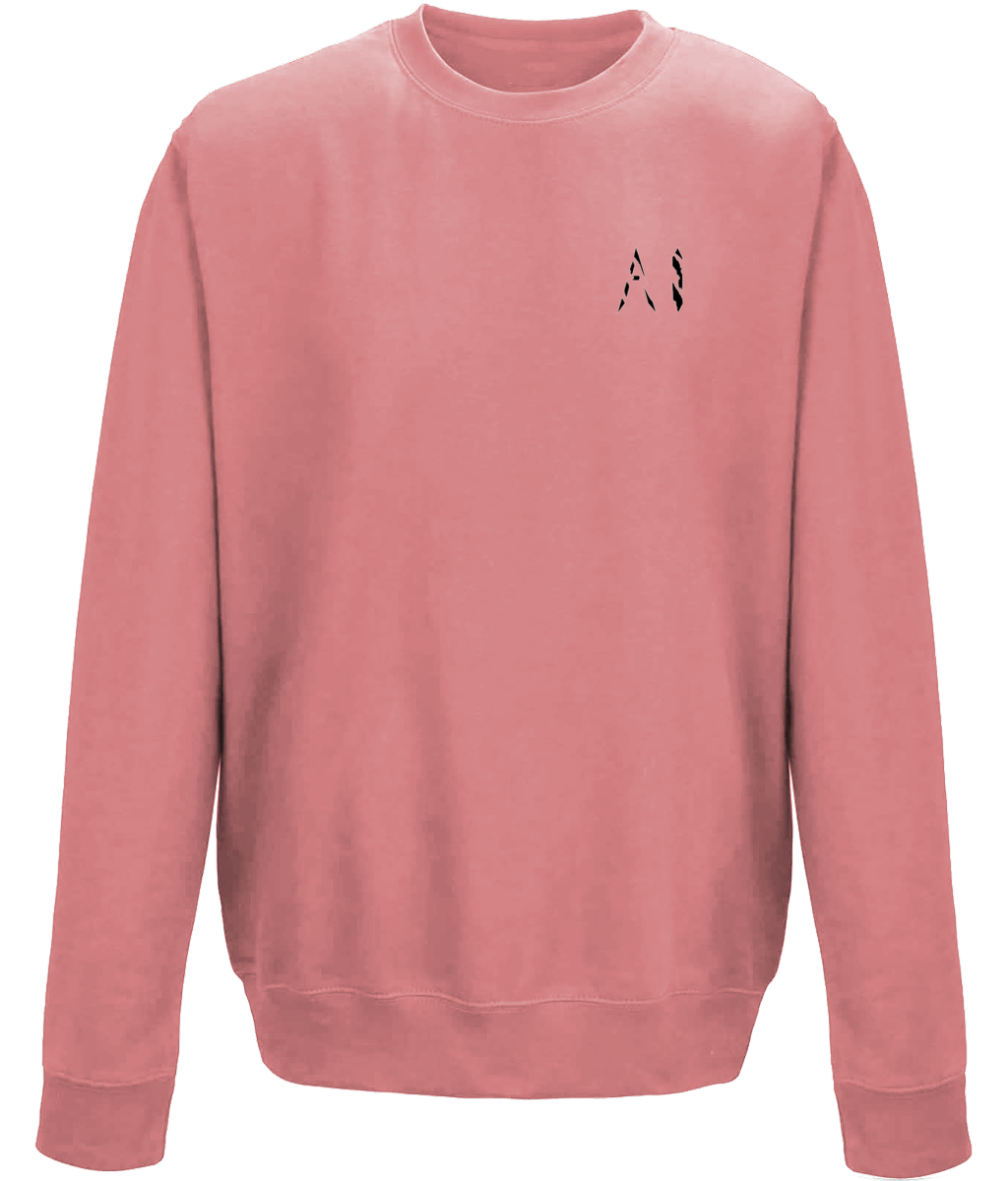 Animal Instinct Light pink Workout Sweatshirt with black AI Logo on the left chest
