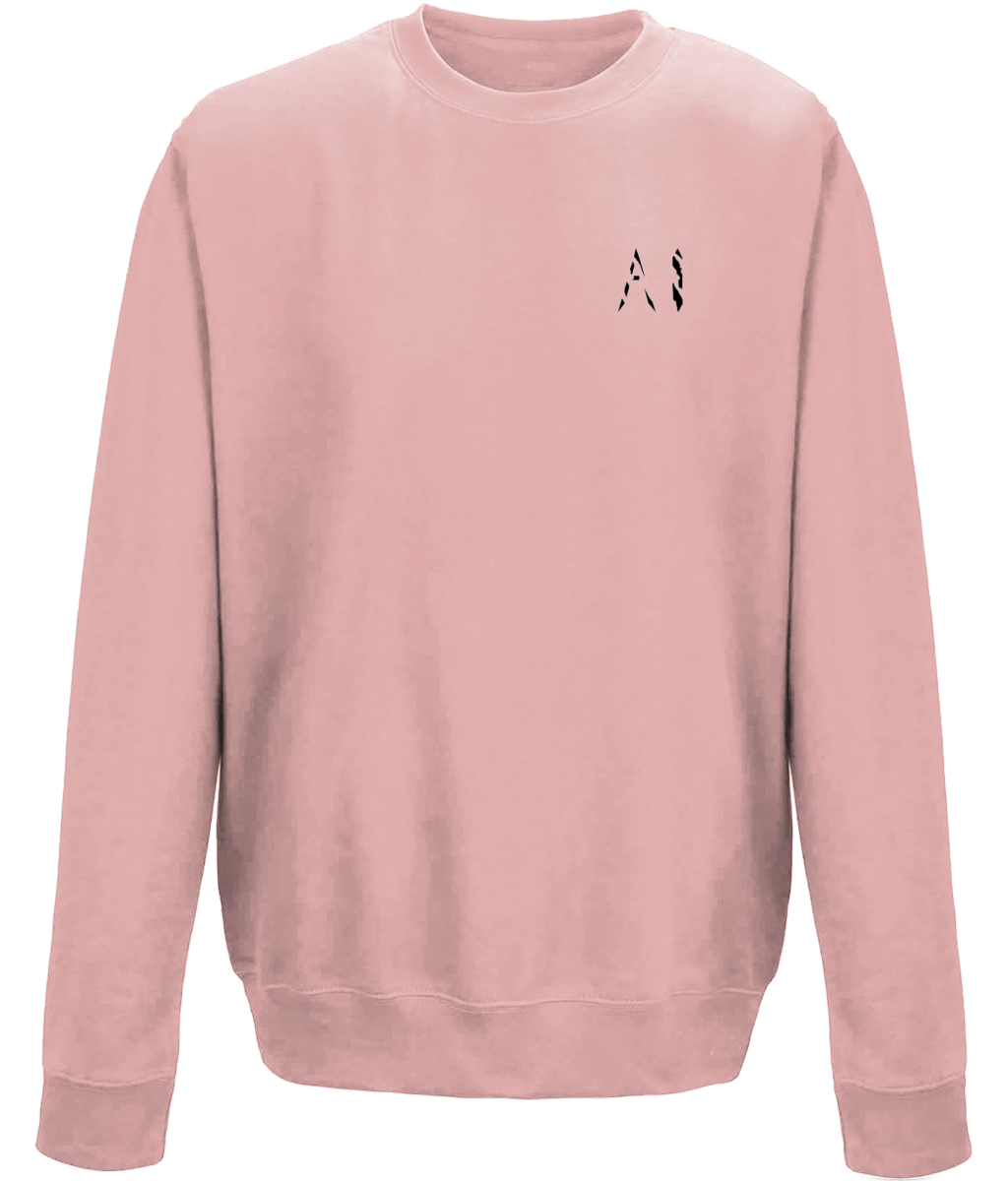 Animal Instinct light pink Workout Sweatshirt with black AI Logo on the left chest