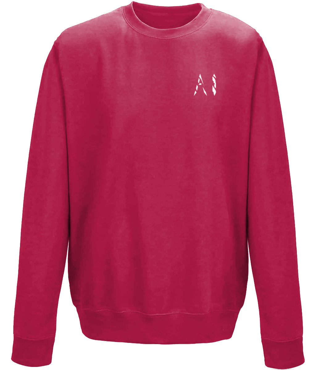 Kids pink Casual Sweatshirt with white AI logo on the left chest