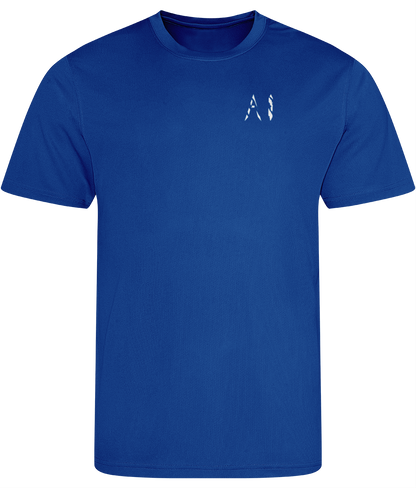 Kids Dark blue Athletic Sports Shirt with white AI logo on the Left chest