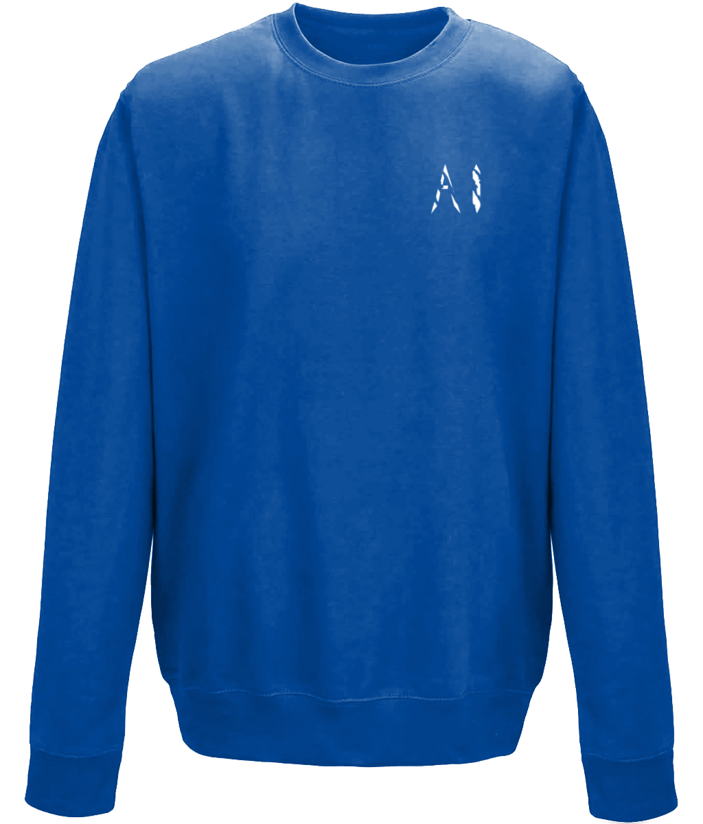 Kids dark blue Casual Sweatshirt with white AI logo on the left chest