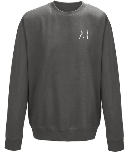 Kids dark Casual Sweatshirt with white AI logo on the left chest